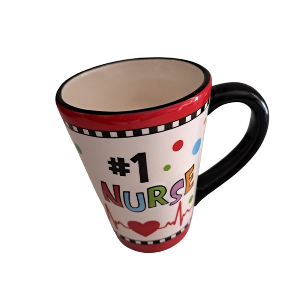 BURTON + BURTON Other - BURTON + BURTON #1 Nurse coffee tea cup polka dots black white check red trim